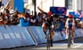 Sarah Storey crosses the line ahead of Heidi Gaugain of France to claim gold in the Women’s C4-5 road race in Paris